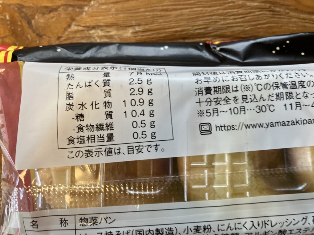 U.F.O.プチぶっ濃い濃厚焼きそばパン栄養成分