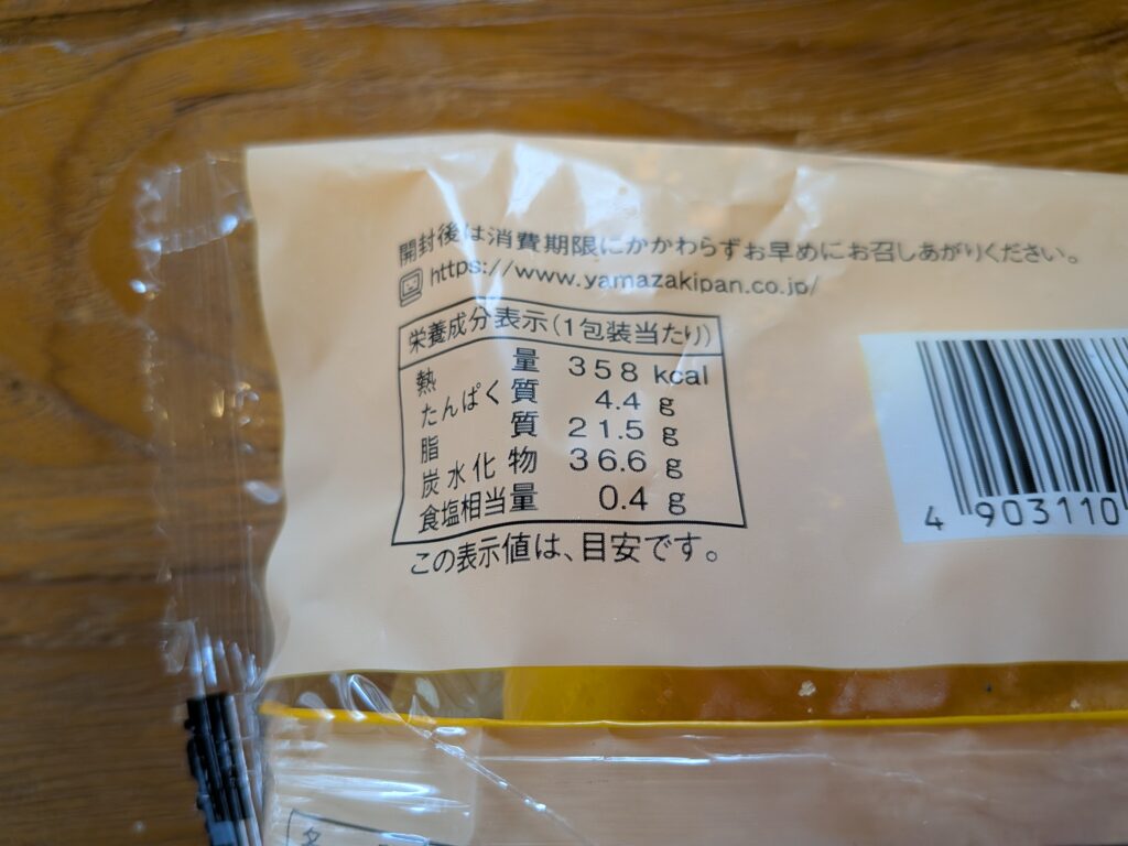 スフレバーガー成分表示