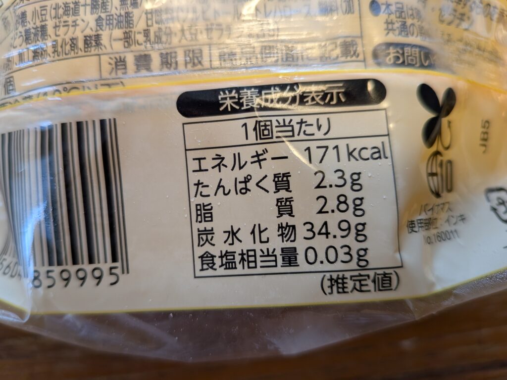 ミニストップふわふわさんどあんバター成分表