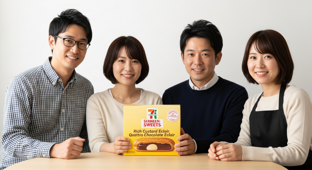 セブンイレブンスイーツ！濃厚カスタードエクレアとクワトロチョコエクレアを食べ比べ