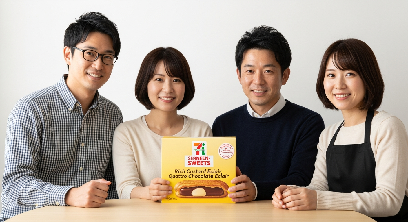 セブンイレブンスイーツ！濃厚カスタードエクレアとクワトロチョコエクレアを食べ比べ